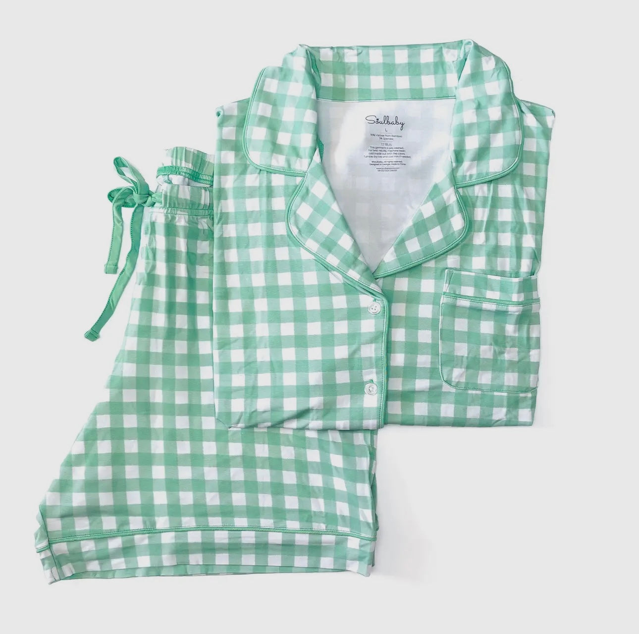 Gingham vine Bamboo Mama Set
